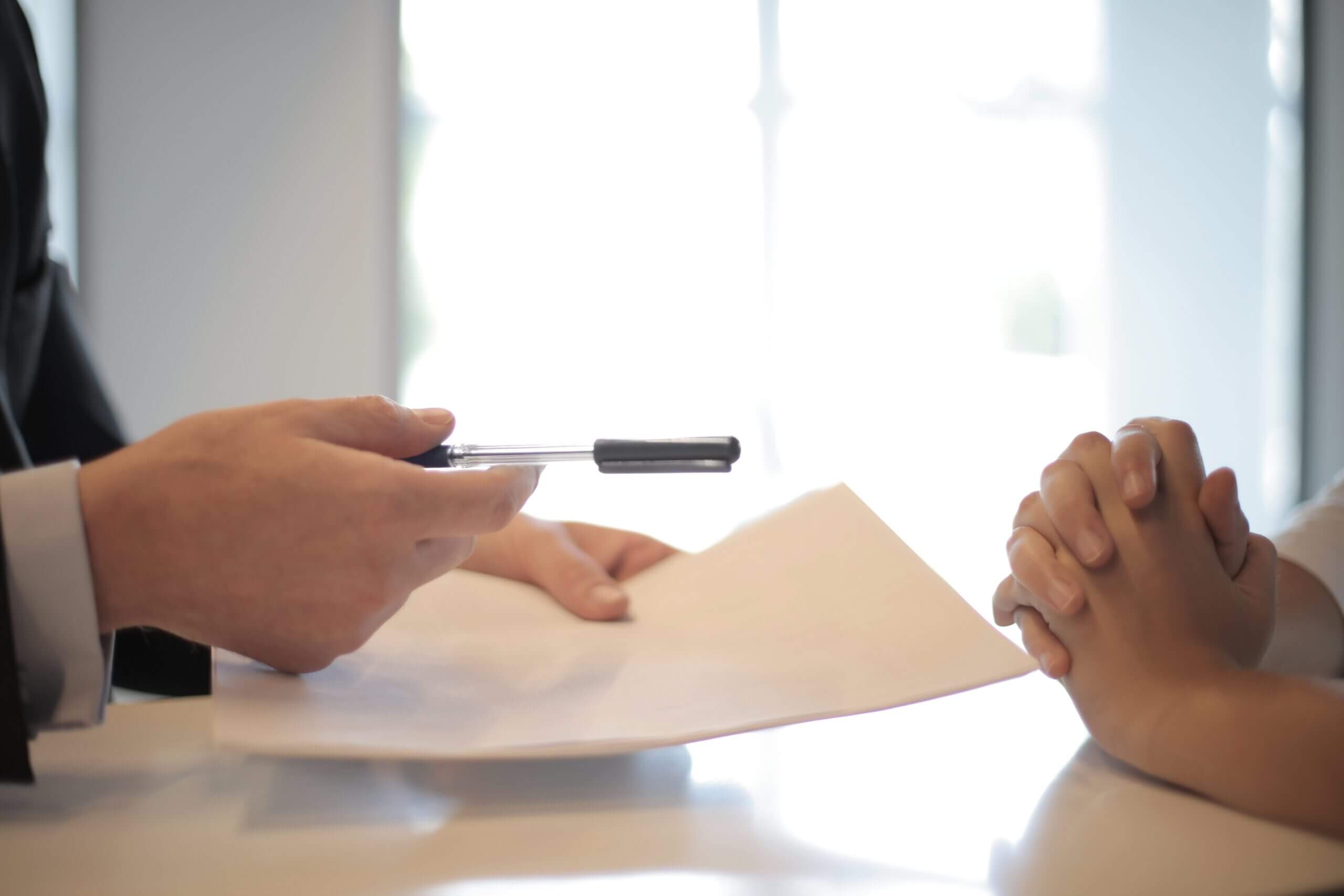 attorney speaking with client